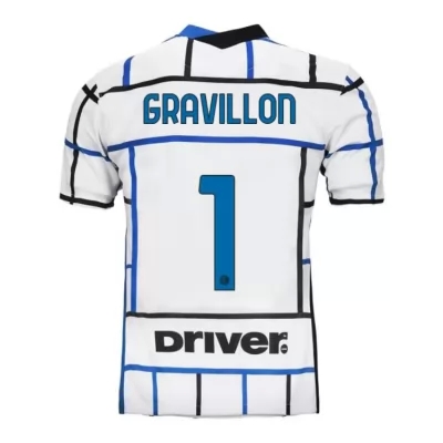 Kinder Fußball Andreaw Gravillon #1 Auswärtstrikot Weiß Blau Trikot 2020/21 Hemd