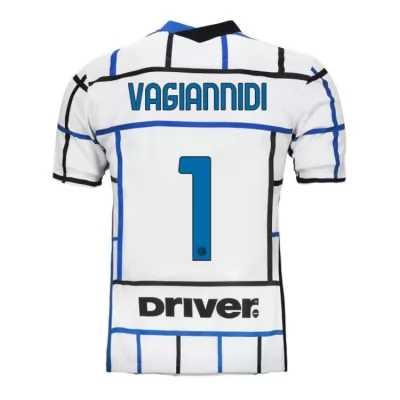 Kinder Fußball Georgios Vagiannidis #1 Auswärtstrikot Weiß Blau Trikot 2020/21 Hemd