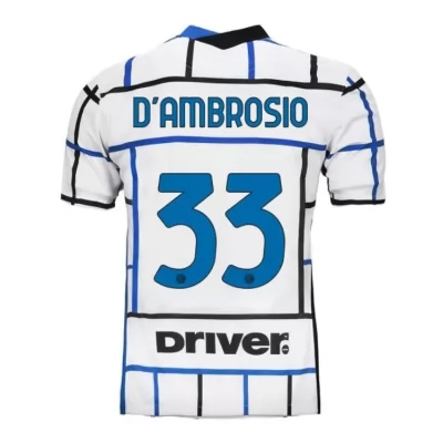 Kinder Fußball Danilo D'ambrosio #33 Auswärtstrikot Weiß Blau Trikot 2020/21 Hemd