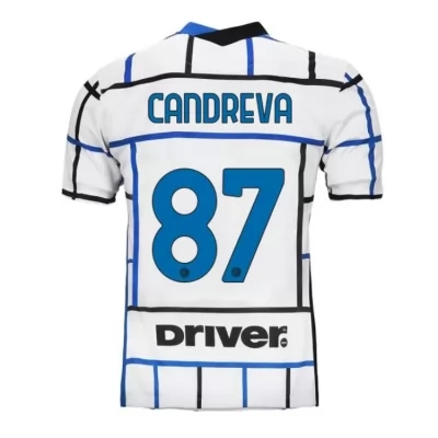 Kinder Fußball Antonio Candreva #87 Auswärtstrikot Weiß Blau Trikot 2020/21 Hemd