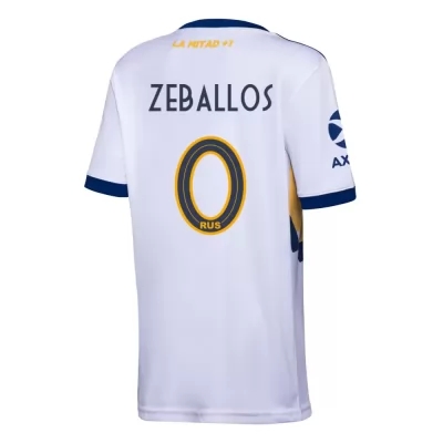 Kinder Fußball Exequiel Zeballos #0 Auswärtstrikot Weiß Trikot 2020/21 Hemd