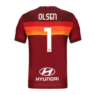 Kinder Fußball Robin Olsen #1 Heimtrikot Rot Trikot 2020/21 Hemd