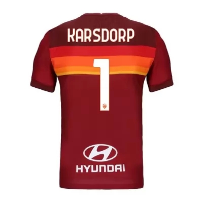 Kinder Fußball Rick Karsdorp #1 Heimtrikot Rot Trikot 2020/21 Hemd