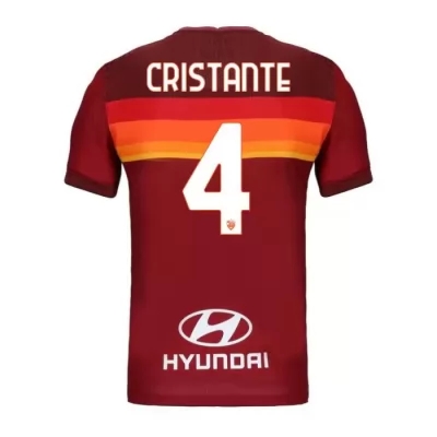Kinder Fußball Bryan Cristante #4 Heimtrikot Rot Trikot 2020/21 Hemd