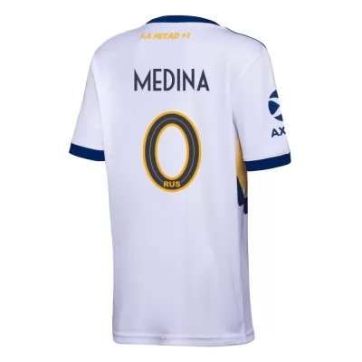 Kinder Fußball Cristian Medina #0 Auswärtstrikot Weiß Trikot 2020/21 Hemd