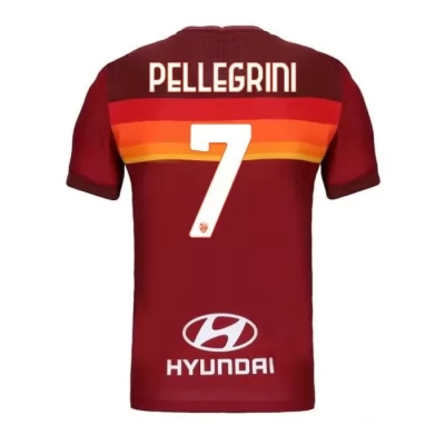 Kinder Fußball Lorenzo Pellegrini #7 Heimtrikot Rot Trikot 2020/21 Hemd