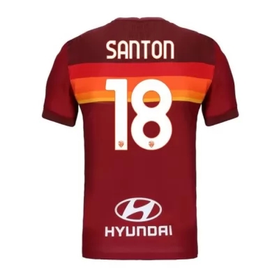 Kinder Fußball Davide Santon #18 Heimtrikot Rot Trikot 2020/21 Hemd