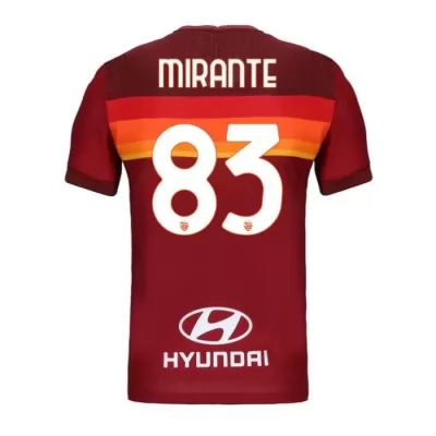 Kinder Fußball Antonio Mirante #83 Heimtrikot Rot Trikot 2020/21 Hemd