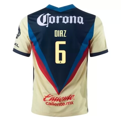 Kinder Fußball Sergio Diaz #6 Heimtrikot Gelb Trikot 2020/21 Hemd