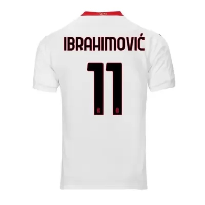Kinder Fußball Zlatan Ibrahimovic #11 Auswärtstrikot Weiß Trikot 2020/21 Hemd