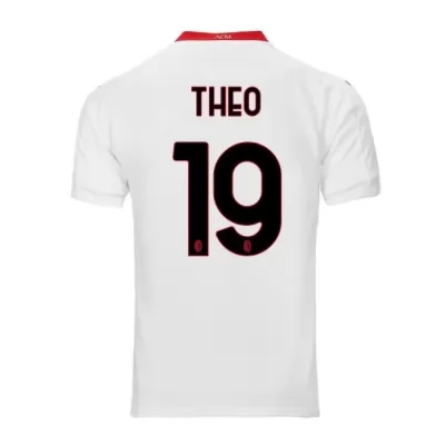 Kinder Fußball Theo Hernandez #19 Auswärtstrikot Weiß Trikot 2020/21 Hemd