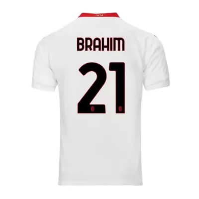 Kinder Fußball Brahim Diaz #21 Auswärtstrikot Weiß Trikot 2020/21 Hemd