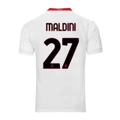 Kinder Fußball Daniel Maldini #27 Auswärtstrikot Weiß Trikot 2020/21 Hemd