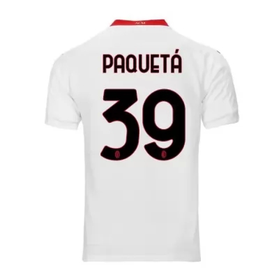 Kinder Fußball Lucas Paqueta #39 Auswärtstrikot Weiß Trikot 2020/21 Hemd