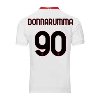 Kinder Fußball Antonio Donnarumma #90 Auswärtstrikot Weiß Trikot 2020/21 Hemd