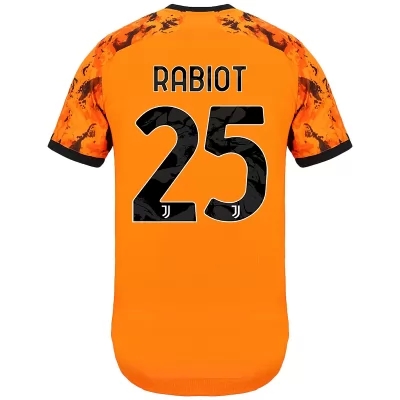 Kinder Fußball Adrien Rabiot #25 Ausweichtrikot Orange Trikot 2020/21 Hemd