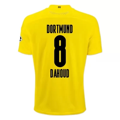 Kinder Fußball Mahmoud Dahoud #8 Heimtrikot Gelb Schwarz Trikot 2020/21 Hemd
