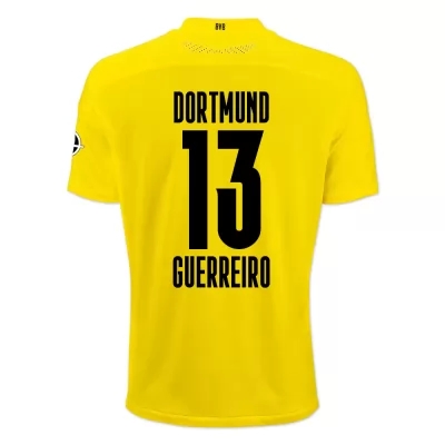 Kinder Fußball Raphael Guerreiro #13 Heimtrikot Gelb Schwarz Trikot 2020/21 Hemd