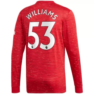 Kinder Fußball Brandon Williams #53 Heimtrikot Rot Long Sleeve Trikot 2020/21 Hemd