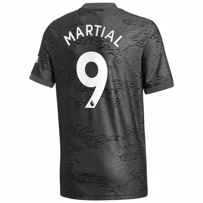 Kinder Fußball Anthony Martial #9 Auswärtstrikot Schwarz Trikot 2020/21 Hemd