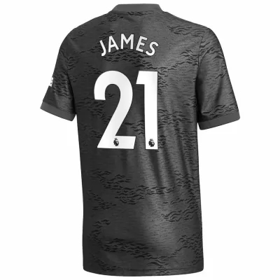 Kinder Fußball Daniel James #21 Auswärtstrikot Schwarz Trikot 2020/21 Hemd