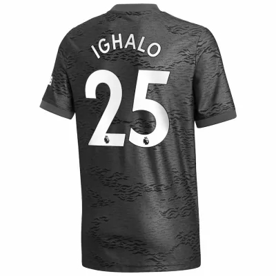 Kinder Fußball Odion Ighalo #25 Auswärtstrikot Schwarz Trikot 2020/21 Hemd