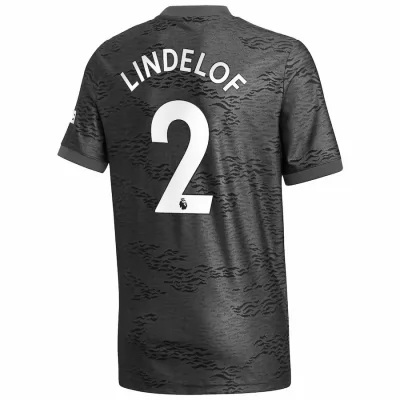 Kinder Fußball Victor Lindelof #2 Auswärtstrikot Schwarz Trikot 2020/21 Hemd