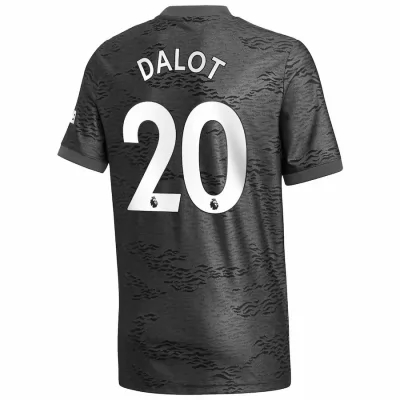 Kinder Fußball Diogo Dalot #20 Auswärtstrikot Schwarz Trikot 2020/21 Hemd