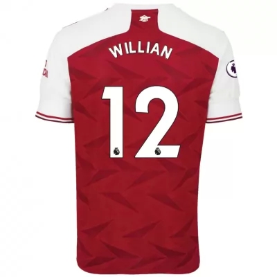Kinder Fußball Willian #12 Heimtrikot Rot Trikot 2020/21 Hemd