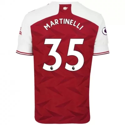 Kinder Fußball Gabriel Martinelli #35 Heimtrikot Rot Trikot 2020/21 Hemd