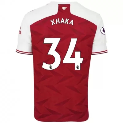Kinder Fußball Granit Xhaka #34 Heimtrikot Rot Trikot 2020/21 Hemd