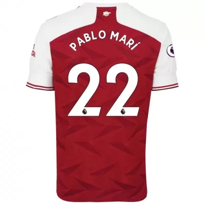 Kinder Fußball Pablo Mari #22 Heimtrikot Rot Trikot 2020/21 Hemd