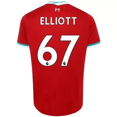 Kinder Fußball Harvey Elliott #67 Heimtrikot Rot Trikot 2020/21 Hemd