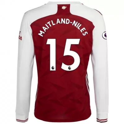 Kinder Fußball Ainsley Maitland-niles #15 Heimtrikot Weiß Rot Long Sleeved Shirt 2020/21 Hemd