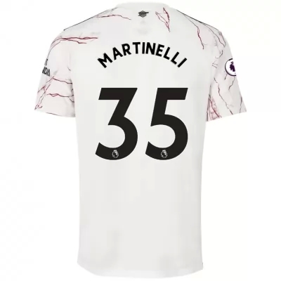 Kinder Fußball Gabriel Martinelli #35 Auswärtstrikot Weiß Trikot 2020/21 Hemd