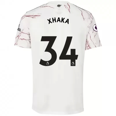 Kinder Fußball Granit Xhaka #34 Auswärtstrikot Weiß Trikot 2020/21 Hemd