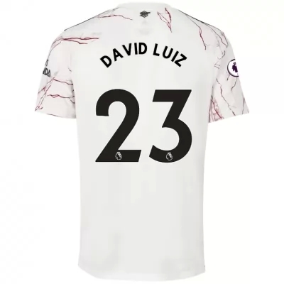 Kinder Fußball David Luiz #23 Auswärtstrikot Weiß Trikot 2020/21 Hemd