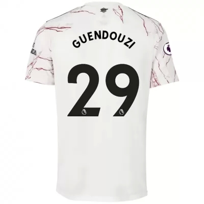 Kinder Fußball Matteo Guendouzi #29 Auswärtstrikot Weiß Trikot 2020/21 Hemd