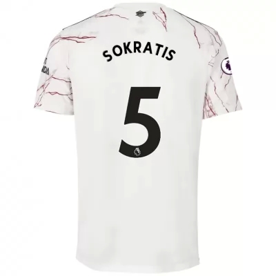 Kinder Fußball Sokratis Papastathopoulos #5 Auswärtstrikot Weiß Trikot 2020/21 Hemd