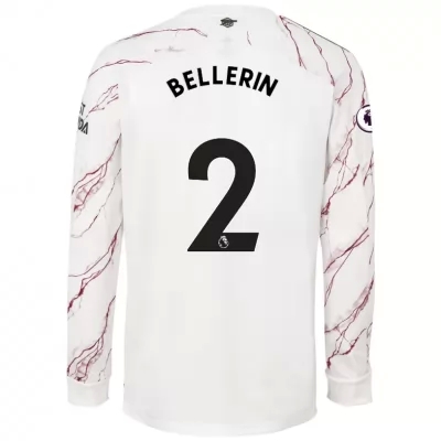 Kinder Fußball Hector Bellerin #2 Auswärtstrikot Weiß Long Sleeved Shirt 2020/21 Hemd