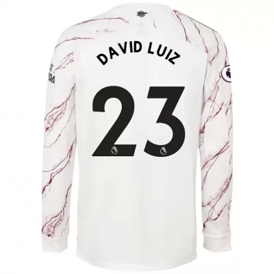 Kinder Fußball David Luiz #23 Auswärtstrikot Weiß Long Sleeved Shirt 2020/21 Hemd