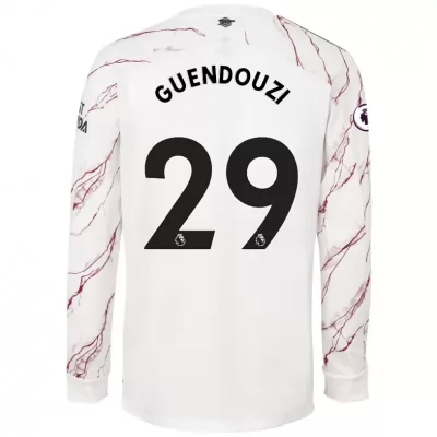 Kinder Fußball Matteo Guendouzi #29 Auswärtstrikot Weiß Long Sleeved Shirt 2020/21 Hemd