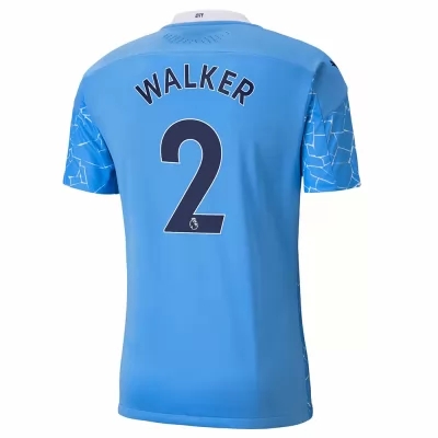 Kinder Fußball Kyle Walker #2 Heimtrikot Blau Trikot 2020/21 Hemd