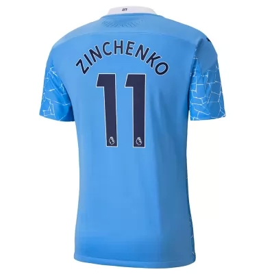 Kinder Fußball Oleksandr Zinchenko #11 Heimtrikot Blau Trikot 2020/21 Hemd