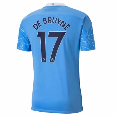 Kinder Fußball Kevin De Bruyne #17 Heimtrikot Blau Trikot 2020/21 Hemd