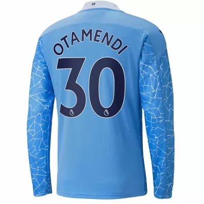 Kinder Fußball Nicolas Otamendi #30 Heimtrikot Blau Long Sleeved Shirt 2020/21 Hemd