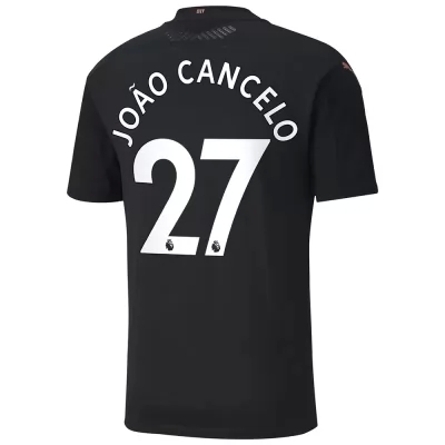 Kinder Fußball Joao Cancelo #27 Auswärtstrikot Schwarz Trikot 2020/21 Hemd