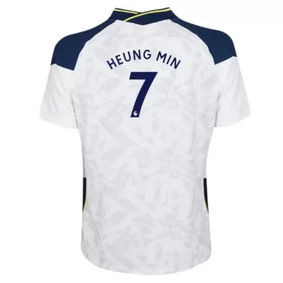 Kinder Fußball Heung-min Son #7 Heimtrikot Weiß Trikot 2020/21 Hemd