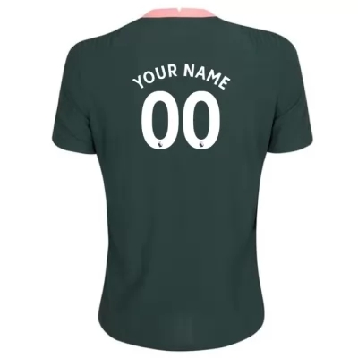 Kinder Fußball Dein Name #0 Auswärtstrikot Dunkelgrün Trikot 2020/21 Hemd