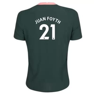 Kinder Fußball Juan Foyth #21 Auswärtstrikot Dunkelgrün Trikot 2020/21 Hemd